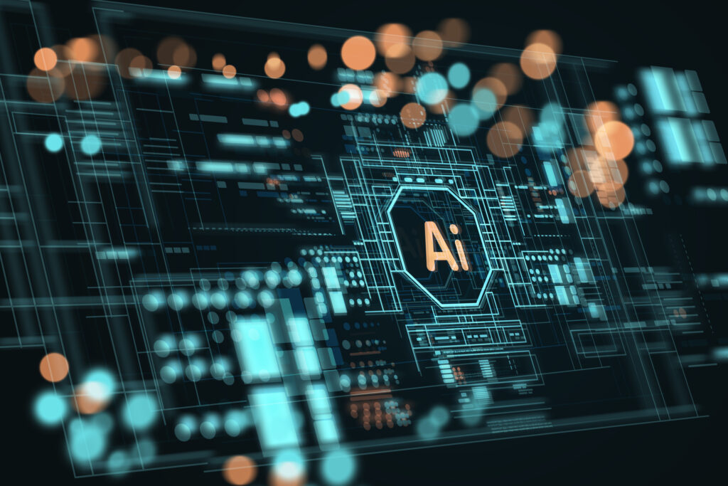 The word AI in the middle of a board of restoration data