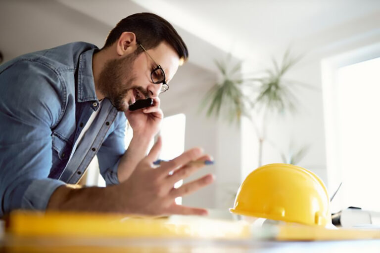 contractor on the phone